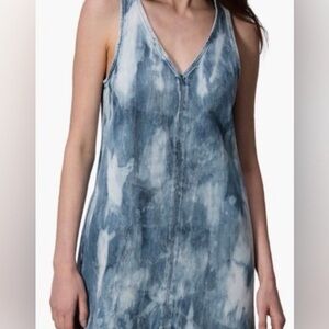 rag & bone NALA Blue Tie-Dye V-Neck Shift Dress